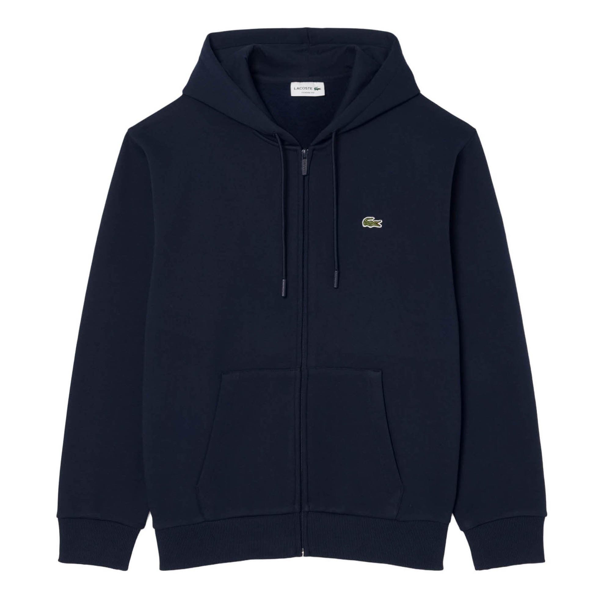 LACOSTE Sudadera con capucha para hombre - Sudadera con cremallera frontal de forro polar, corte regular Fleece Zipped Front Hoodie