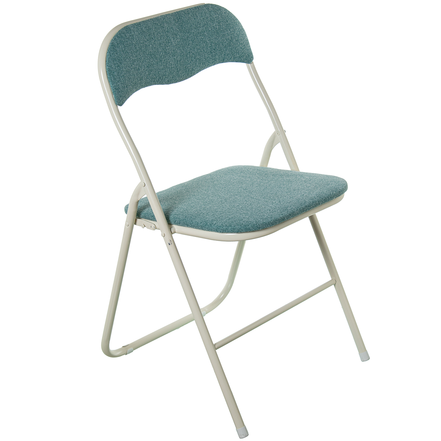 Silla plegable metal blanco tela verde 44x47x80cm alt.asiento: 45cm