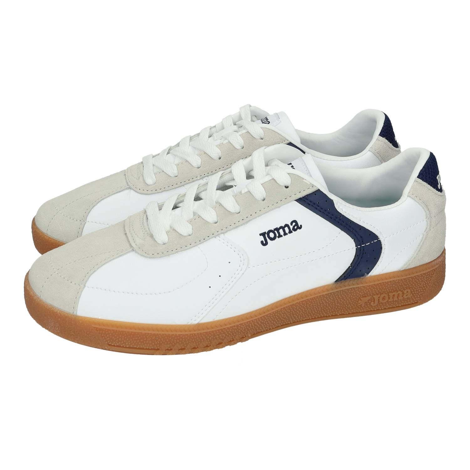 Zapatillas marca JOMA para hombre en color blanco-marino. Tenis  con cordones, plantilla extraíble Memory Foam, interior sintético y suela antideslizante, temporada verano-primavera