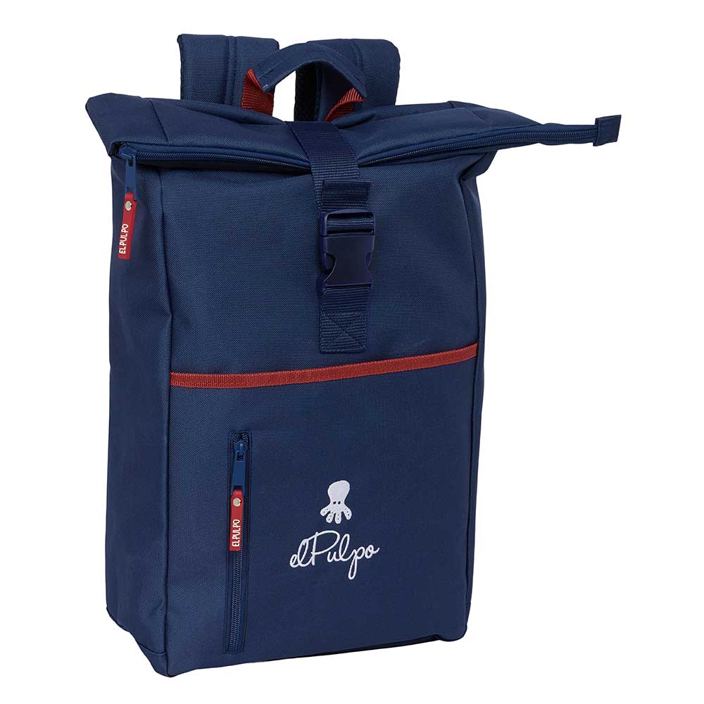 SAFTA | Mochilas Escolares Doble El Pulpo para Portátil y Tablet Compartimento Antirrobo Trasero Acolchado, Doble Tirador en Cremallera Principal, Bolsillo Frontal con Cremallera, Asa Superior, Marino
