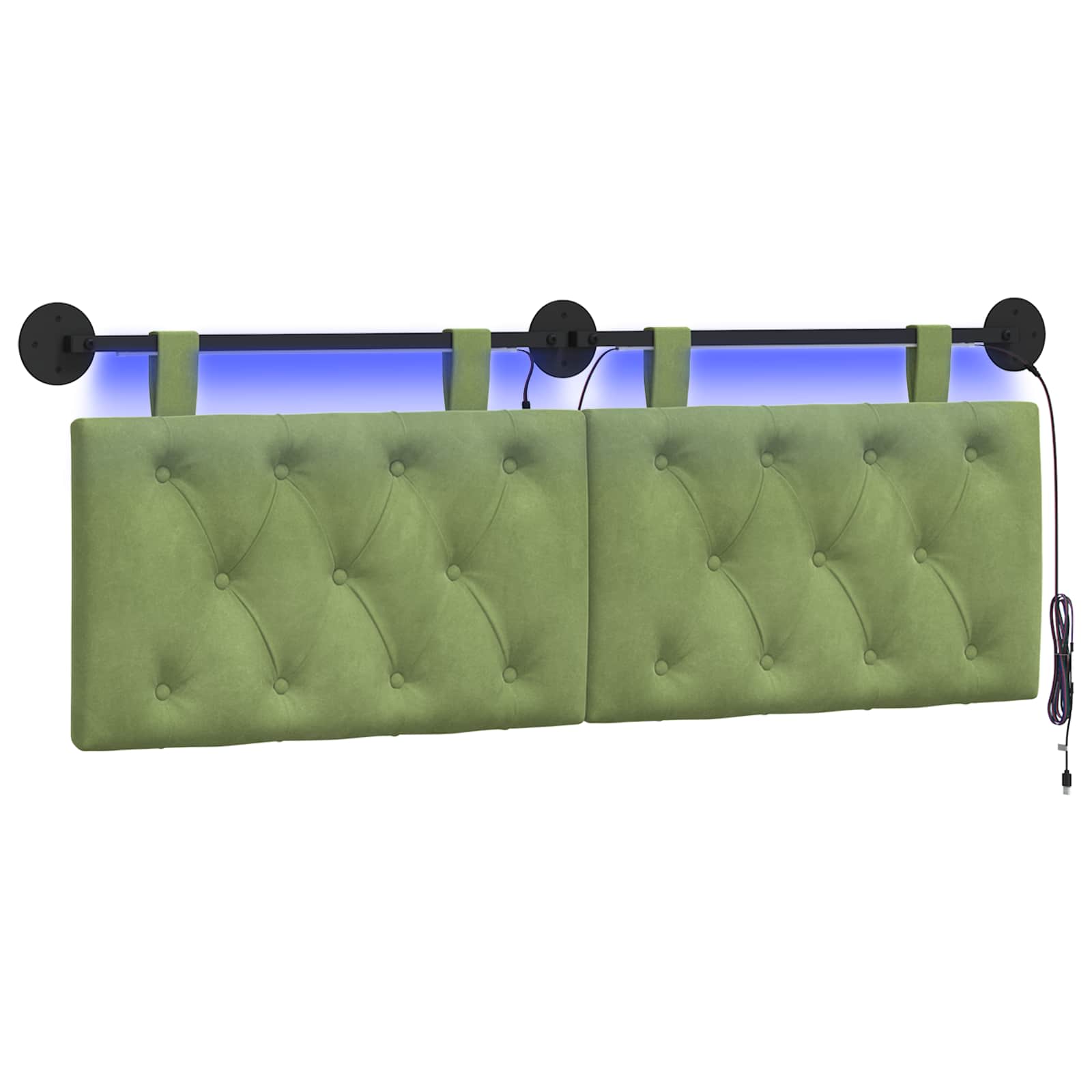 vidaXL Cabecero colgante Terciopelo 150 x 55 x 7 cm Multicolor