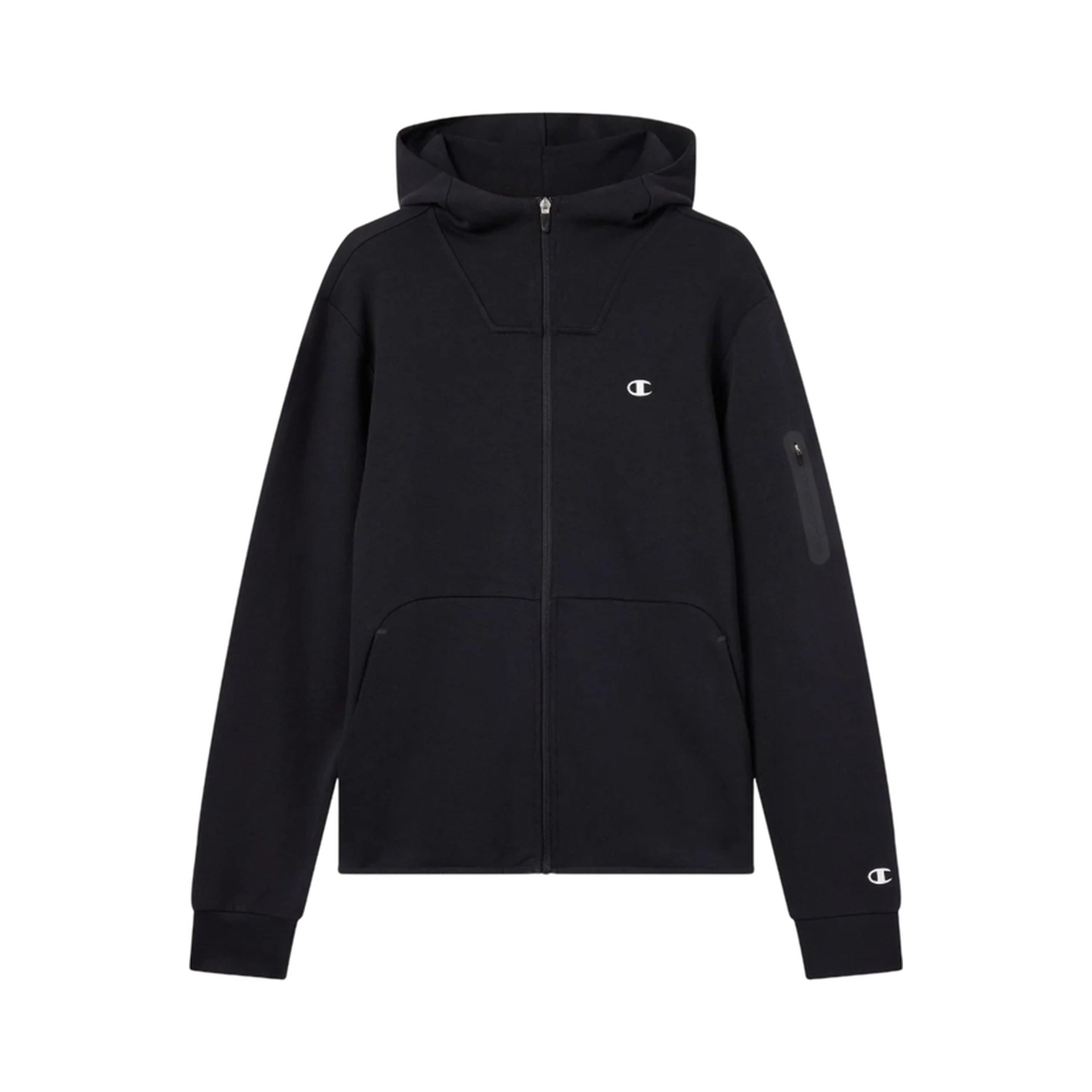 CHAQUETA CHAMPION NEGRA TECH HOODED TRACKJACKET
