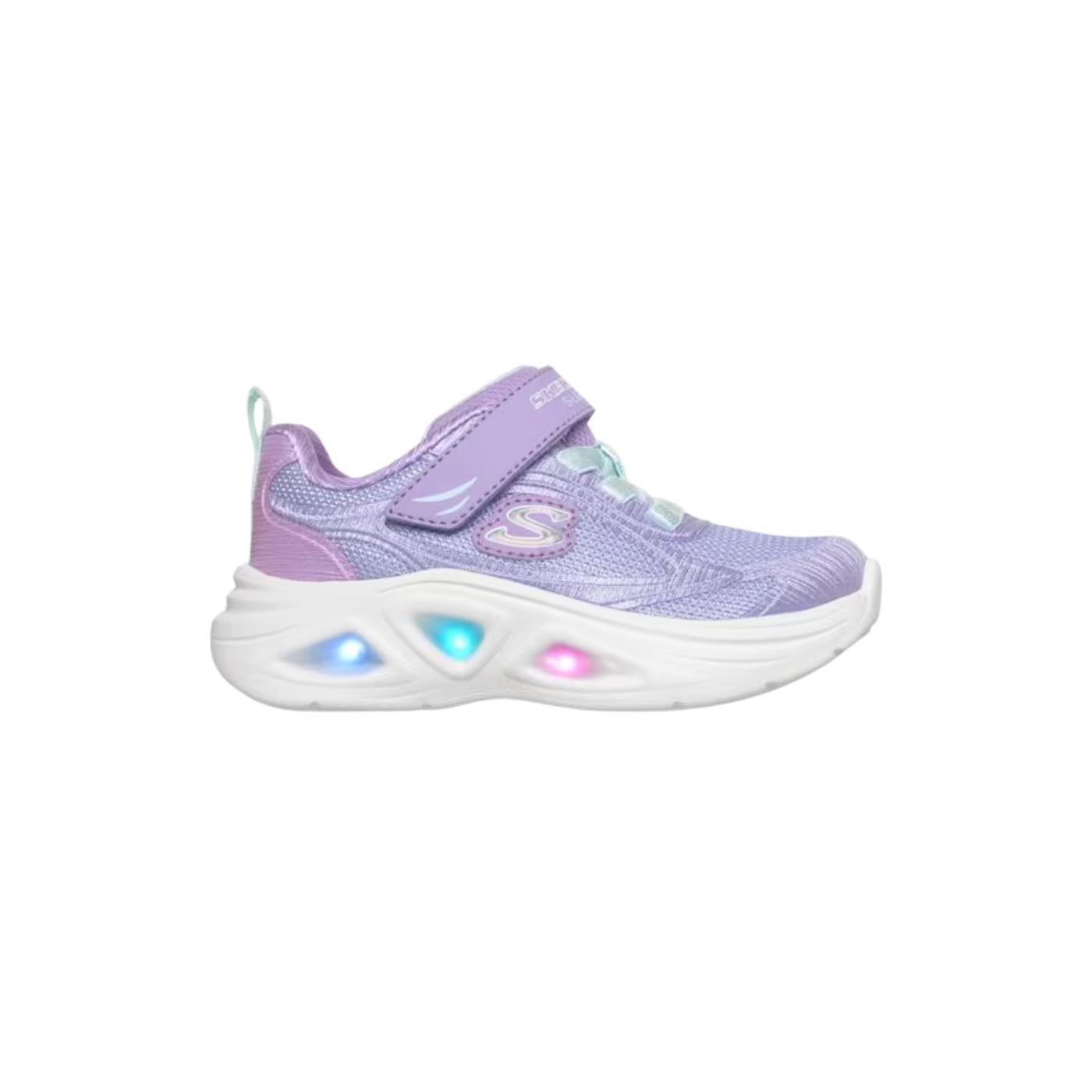 Zapatillas skechers s lights dazzle steps lila de bebé.