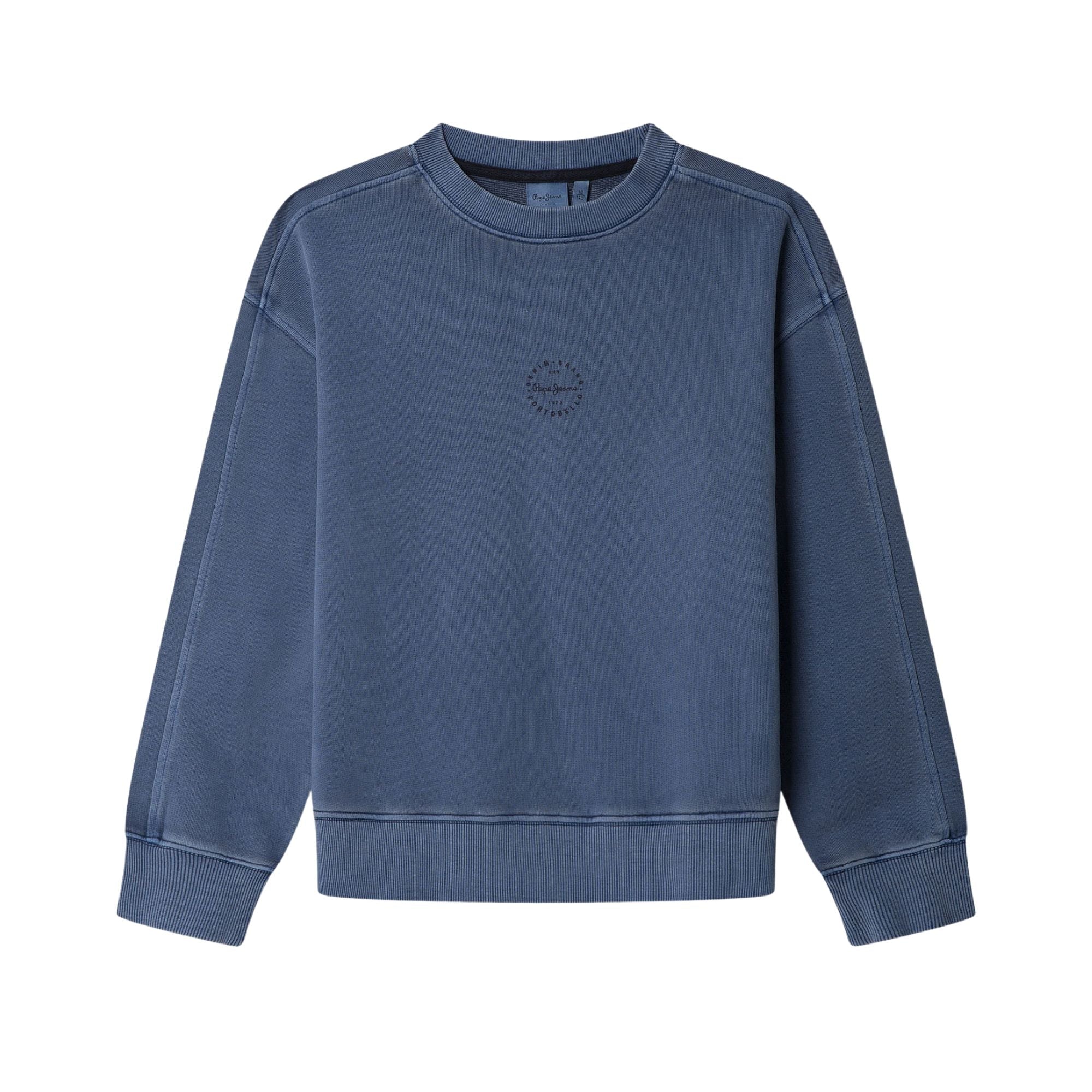 Pepe Jeans – William Pb5800071-549 – Sudadera Azul Con Efecto Desgastado 100% Algodón - Niño
