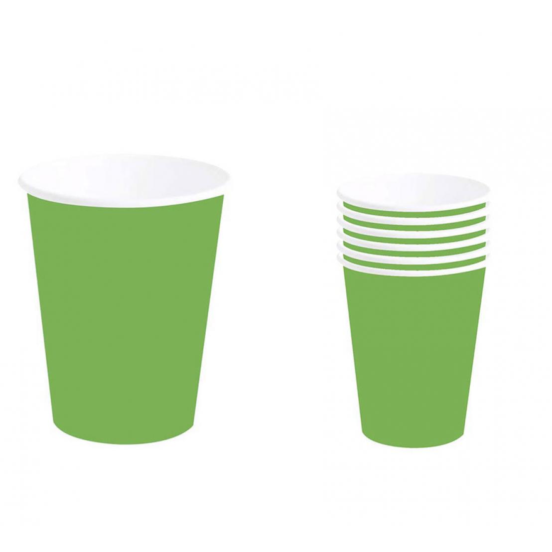 Guirca Pack de 6 Vasos Neón Verde de 240 ml (90 cm)