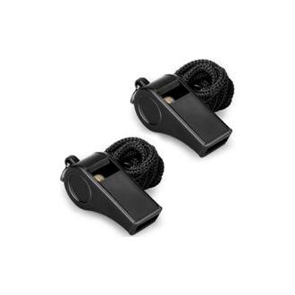 CA Paquete de 2 silbatos deportivos de plástico con cordón: sonido fuerte y nítido, ideal para entrenadores, árbitros y oficiales.
