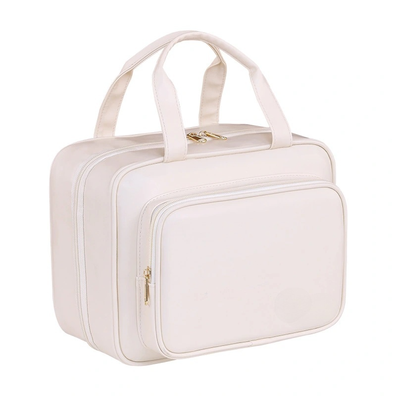 Neceser para Mujer, neceser de viaje portáthil, Bolsa impermeable de gran capacidad, ideal para Viajes, Con compartimientos, Bolso múltiple. (Rosa)