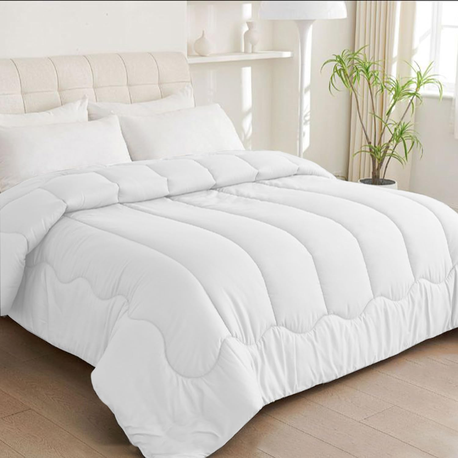 Edredón Nórdico Doble Cara, Relleno Nórdico, Edredón de Microfibra, Microfibra Suave, Antiácaro, Hipoalergénico, Transpirable, Moderno, Ligero, para Cama 90/105/135/150/180 cm