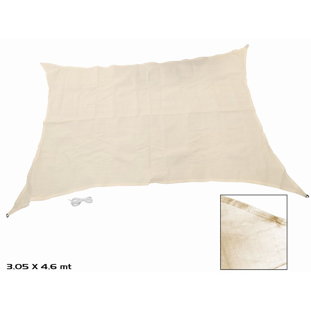 Gerimport Parasol Rectangular Poliester Crema 3.05 X 4.6 Metros - Protección Solar