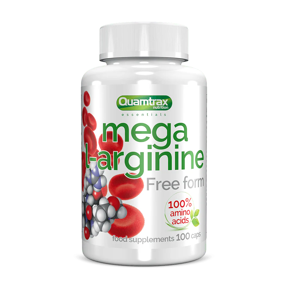 Quamtrax Nutrition Mega L-Arginine – 100 cápsulas | L-arginina libre 3 150 mg por dosis
