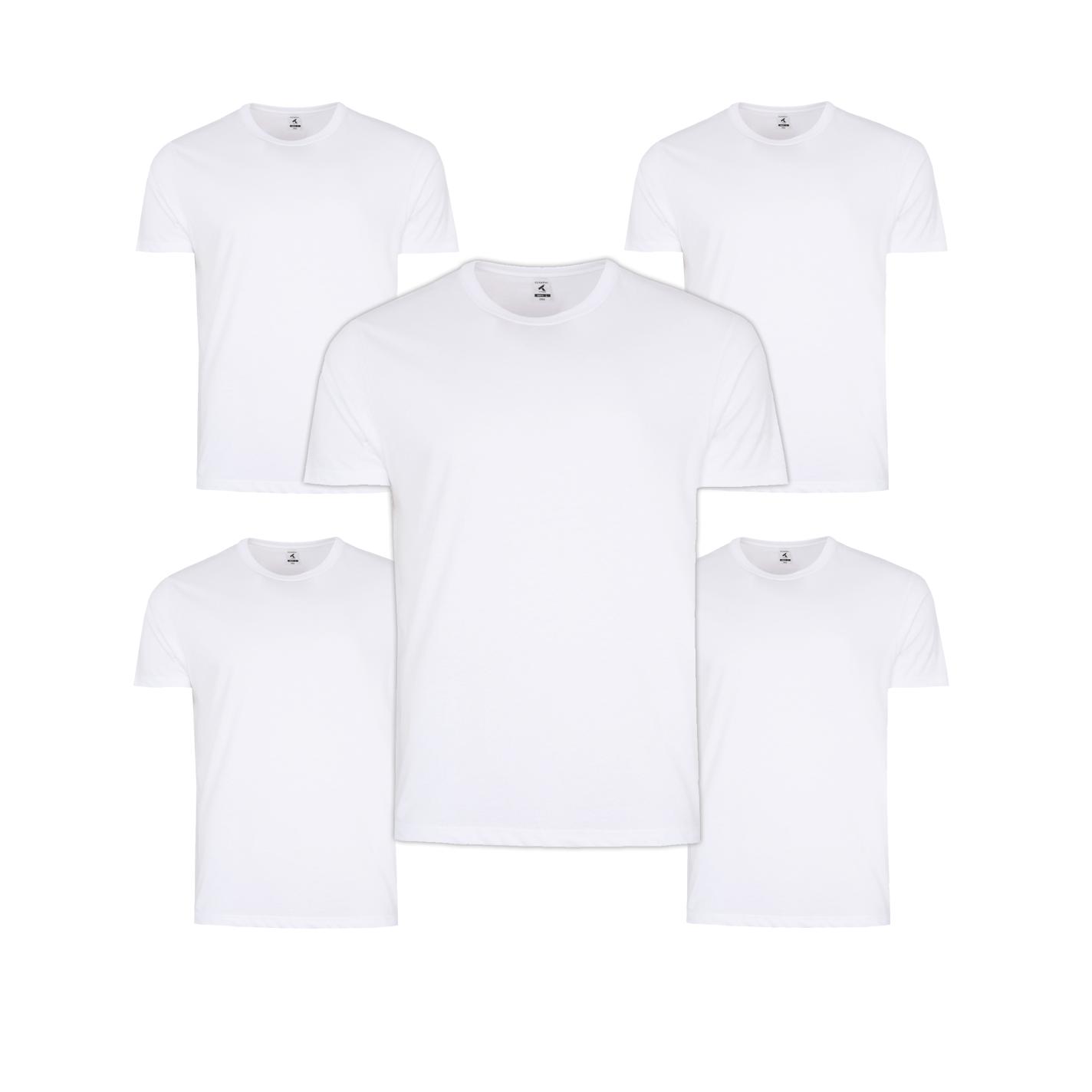 Pack de 5 Camisetas de Algodón TEXKING Modelo DACCA para Hombre, Manga Corta, Color Blanco y Negro