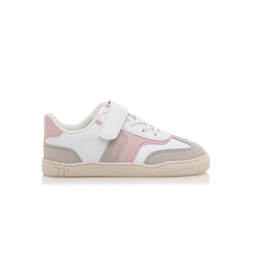 Mustang - Zapatillas sneakers infantiles 48942 para niña, diseño moderno en combinación blanco-rosa, ideal para colegio y ocio