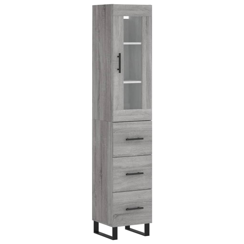 Vidaxl Aparador Alto de Madera Contrachapada con 3 Cajones 34,5x34x180 Cm