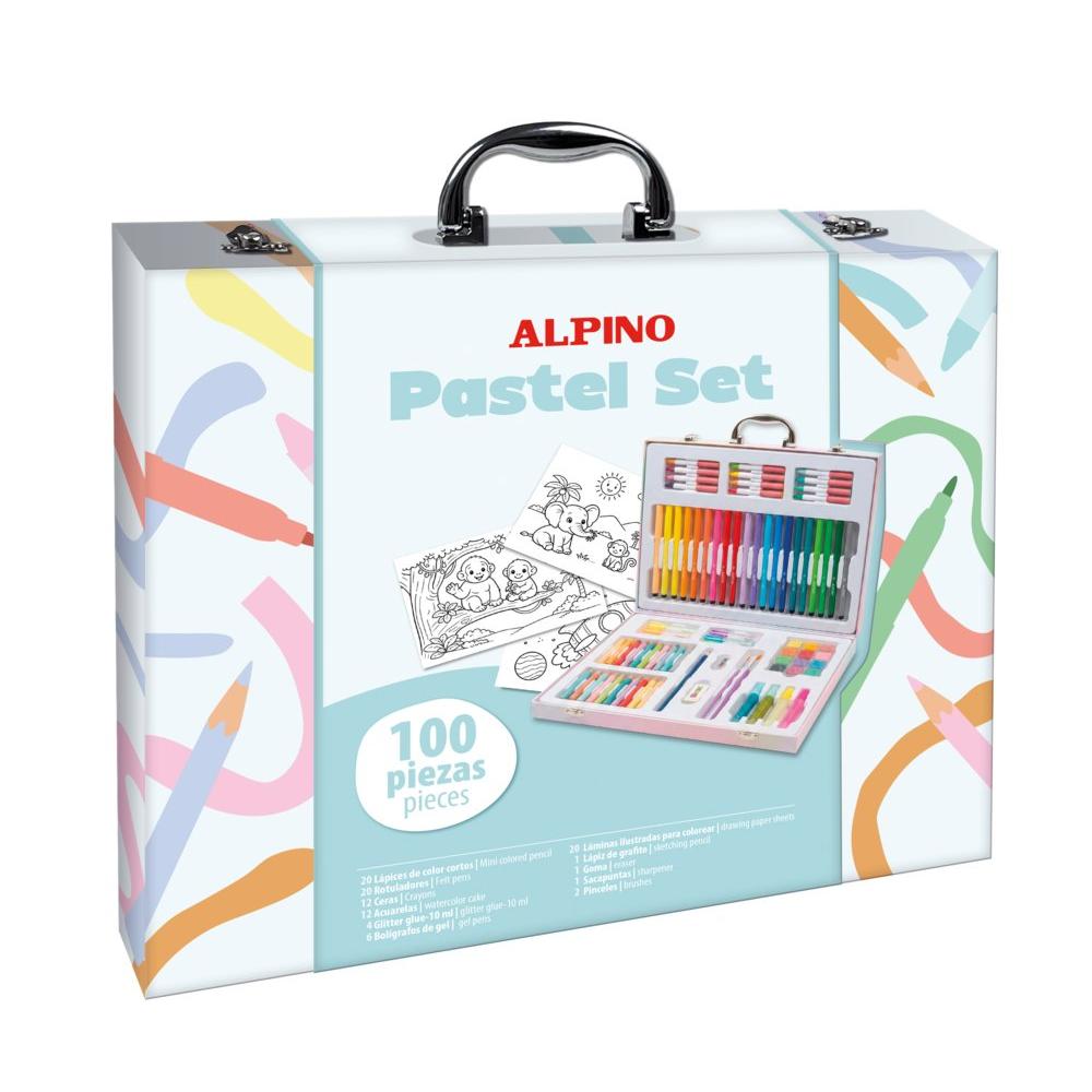 ALPINO MALETIN ALPINO BELLAS ARTES 105 PIEZAS PASTEL ARTISTIC 4x29x36 Cms.