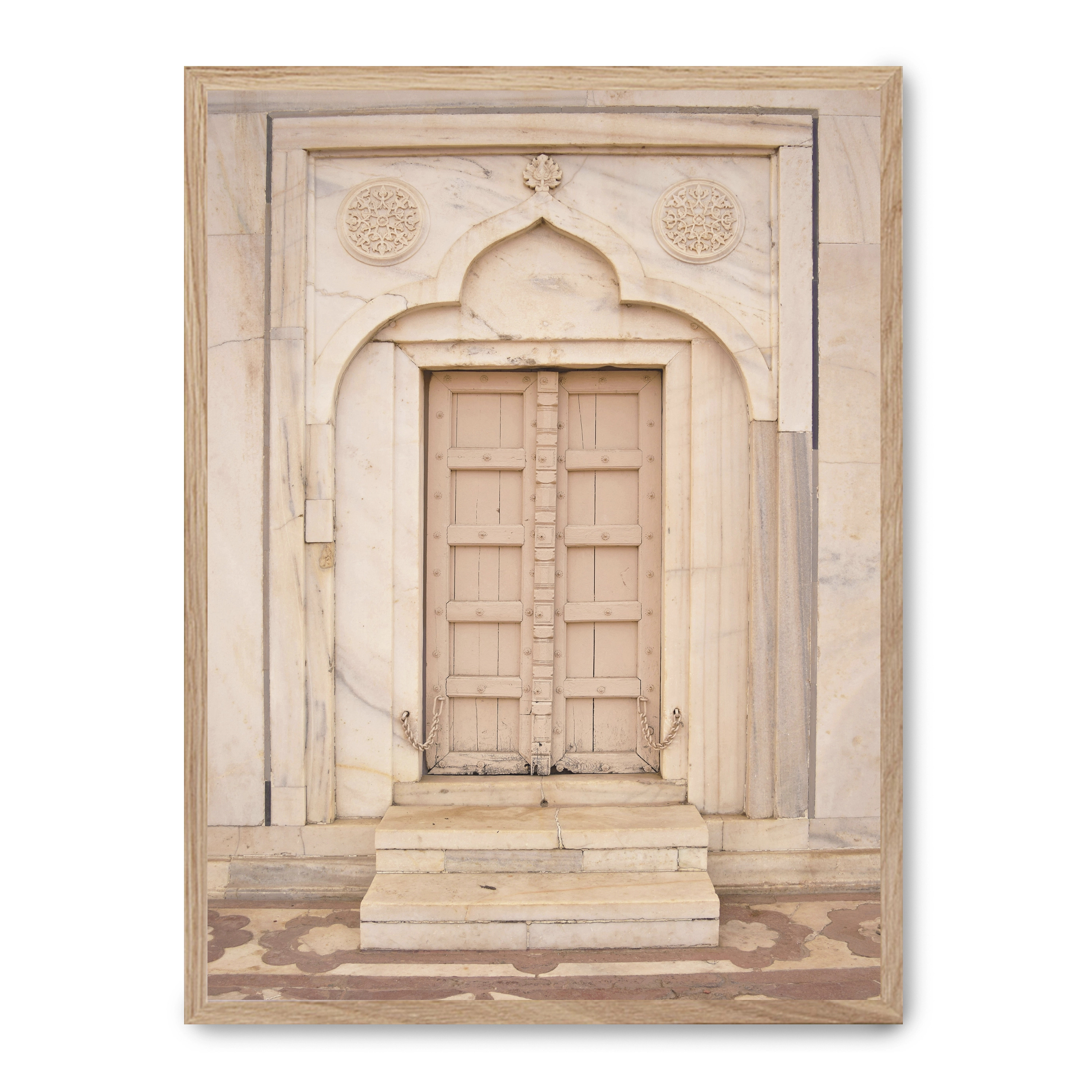 Lámina con marco negro A DOOR TO ANOTHER WORLD 21x30 cm, Póster impreso en papel de primera calidad de 180gr, montado sobre marco de madera MDF acabado en negro., Arquitectura