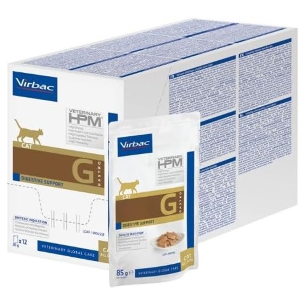 Virbac Veterinary HPM Gastro Digestive Suport Comida húmeda para Gatos - 12 x 85gr