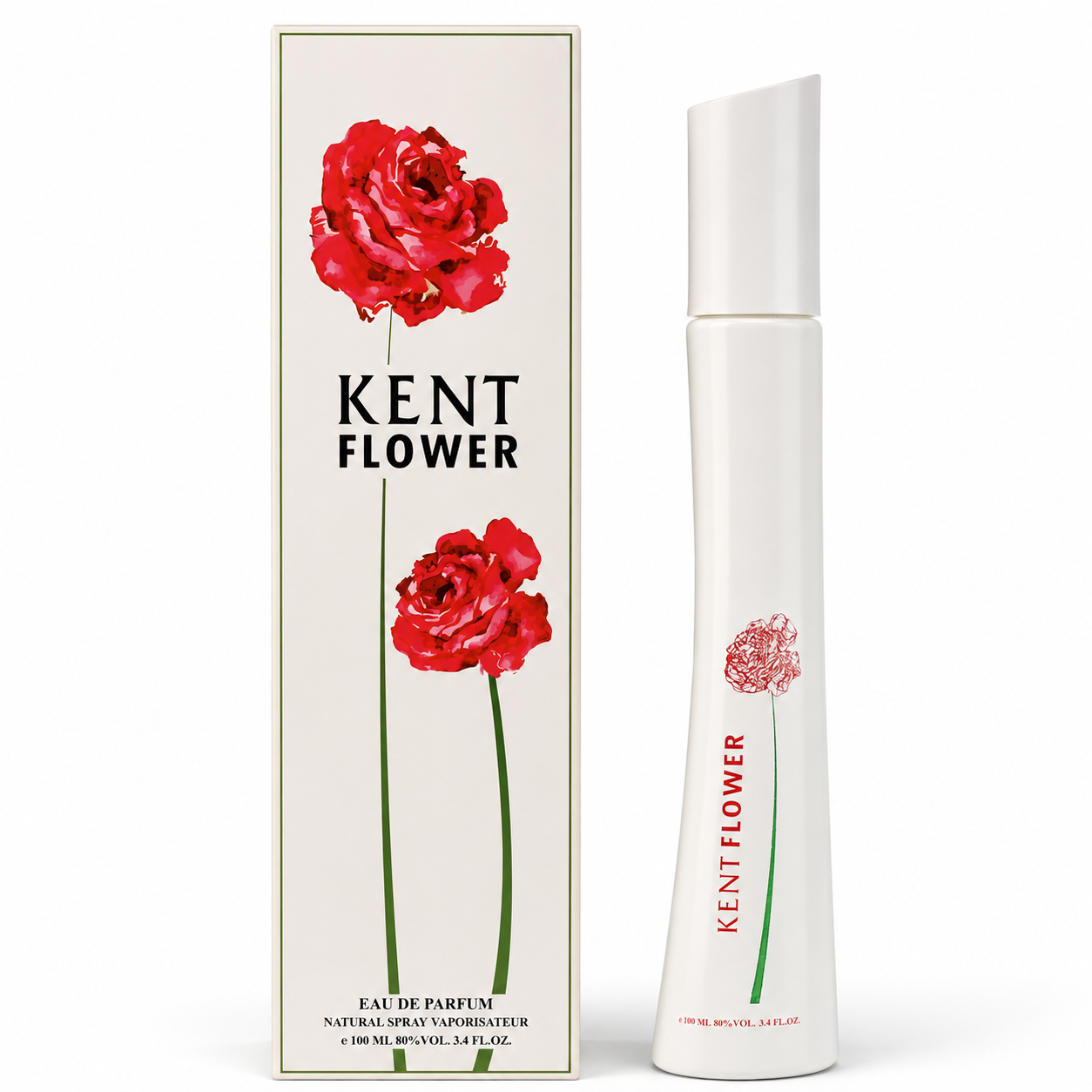 Kent Flower Eau de Parfum para Mujer 100 ml, Perfume Floral Femenino en Spray, Aroma de Rosa, Violeta, Vainilla y Almizcle Blanco, Fragancia Elegante para Uso Diario, Noche y Regalo