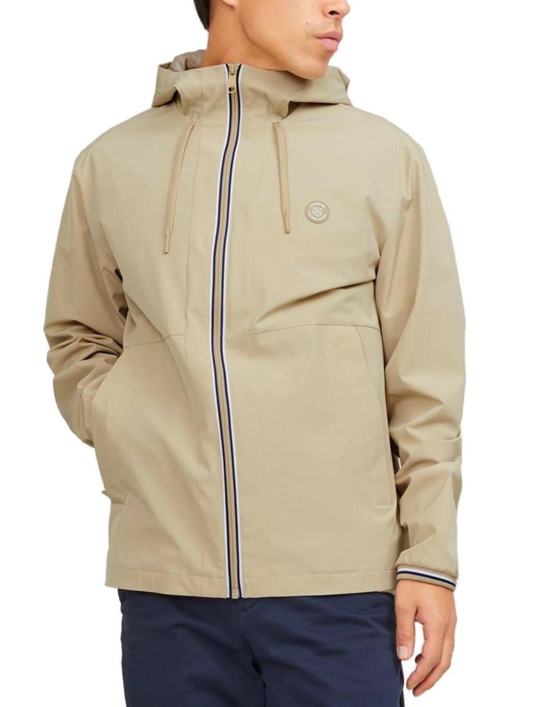 Jack & Jones Jack&Jones Chaqueta Blubook Hombre Beige | Capucha Ajustable
