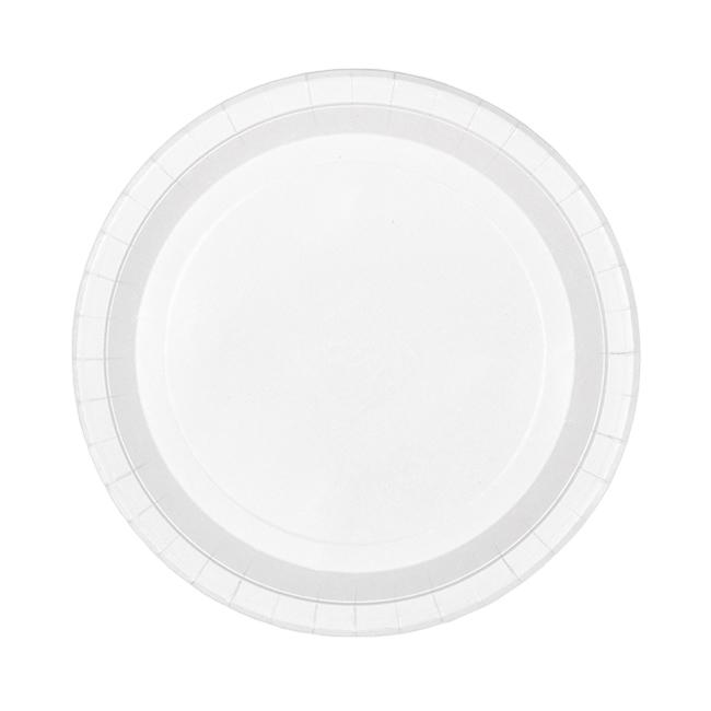 MONOUSO | Plato de Cartón Redondo Antigrasa Blanco Ø26cm 250g/m² (50 Uds)
