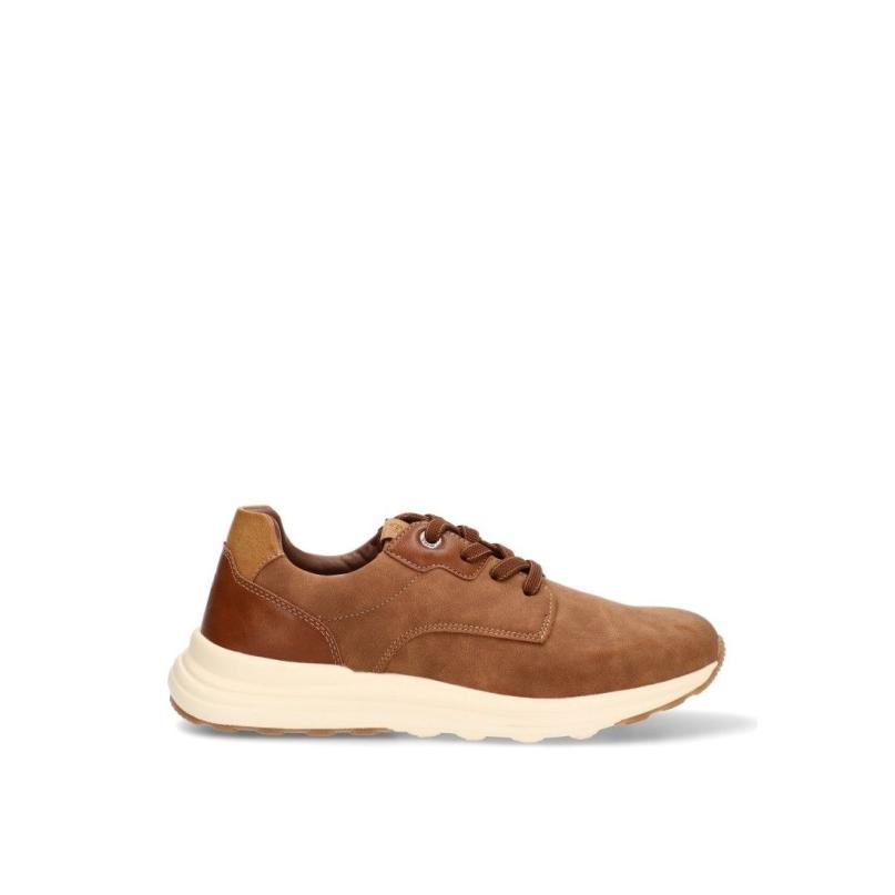 Zapatillas Casual Mustang - Hombre - Suela Plana - Modelo 84779 - Color Cuero