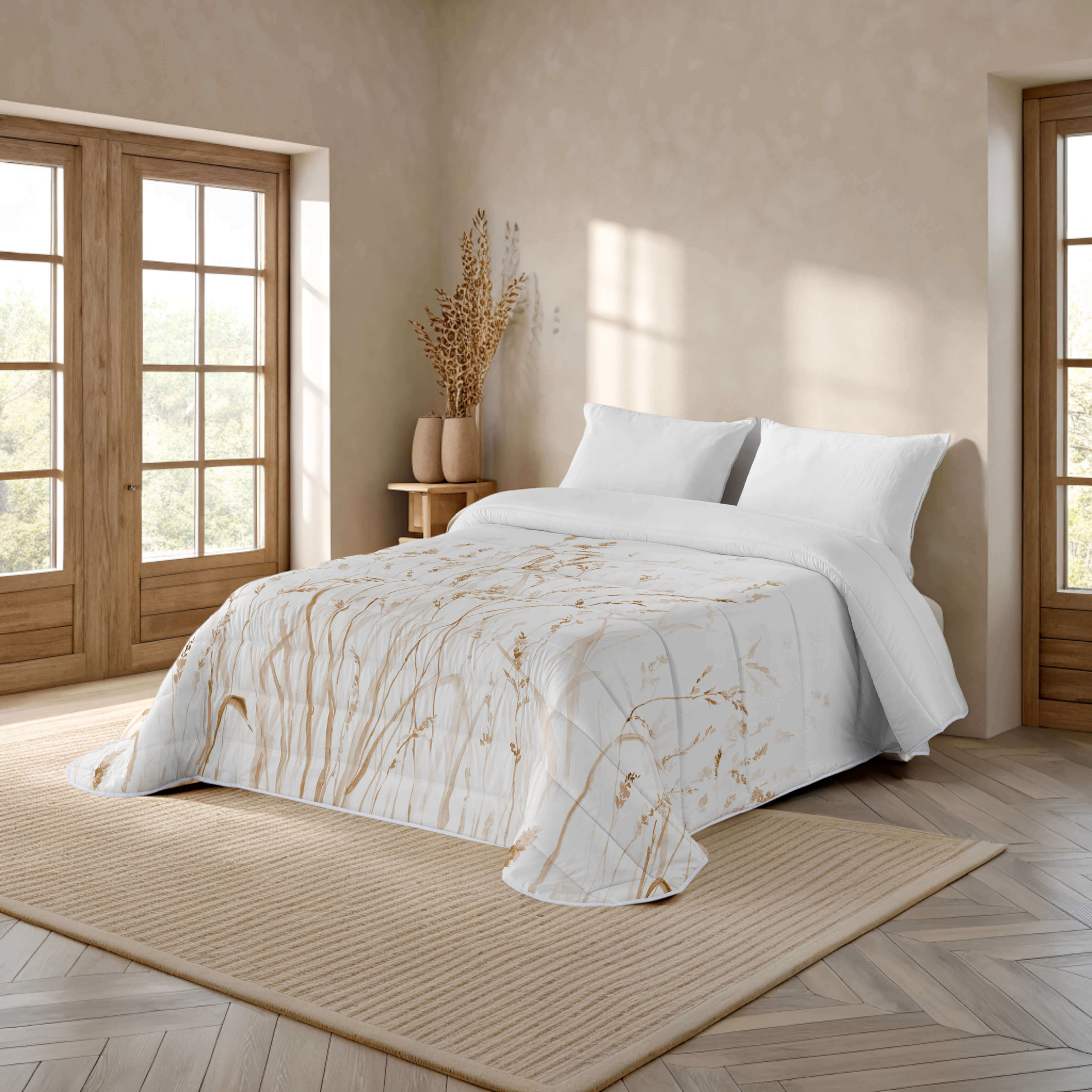 Naturals - Edredón Nórdico 300 gr Estampado - Microfibra Extrasuave - Acolchado Gran Confort, Antialérgico y Transpirable - Cama 90/135/150/180 - Fabricado en España