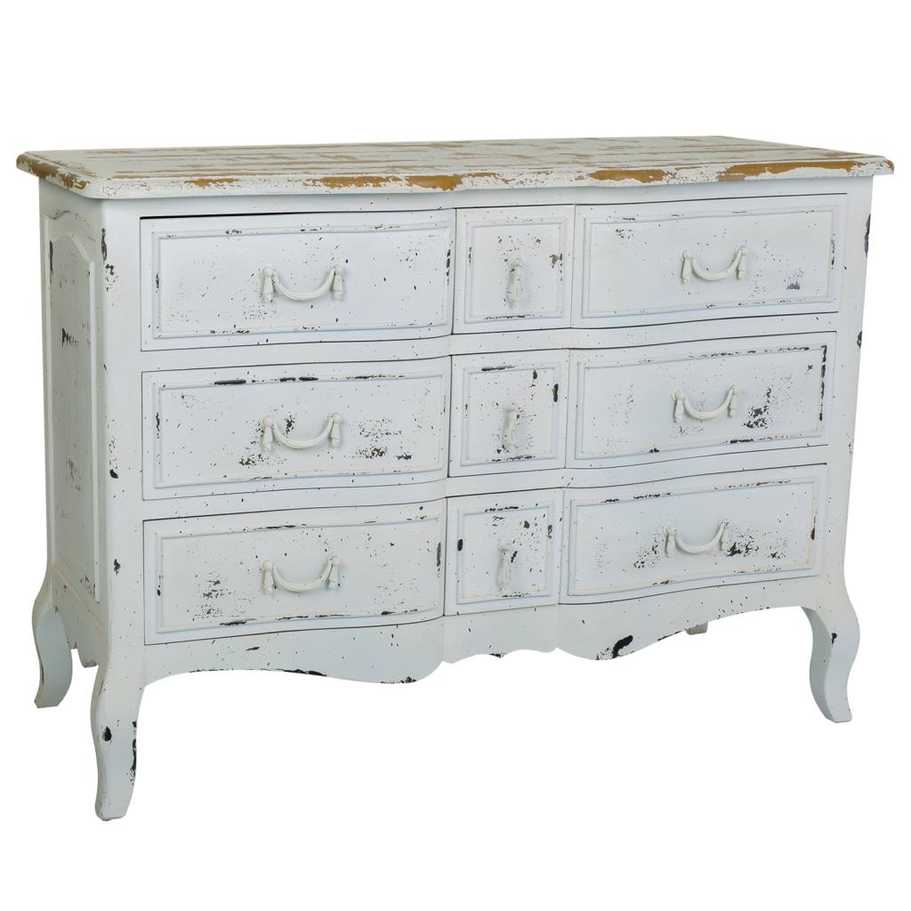 Wonderlust Deco - Cómoda de madera lacado blanco 120x51x84 Blanco 120x51x84h cm