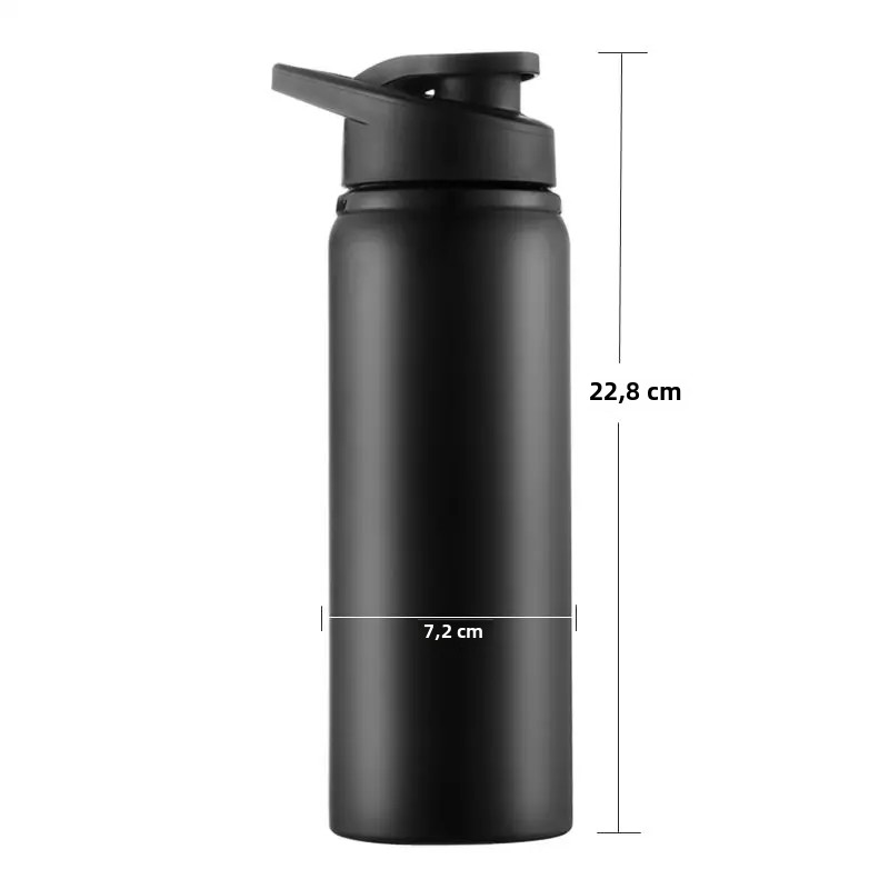 CA Botella De Deporte Portátil De 24 Oz En Acero Inoxidable Para Ciclismo Y Viajes Negro Vaso De Bebida Directa Para Adultos