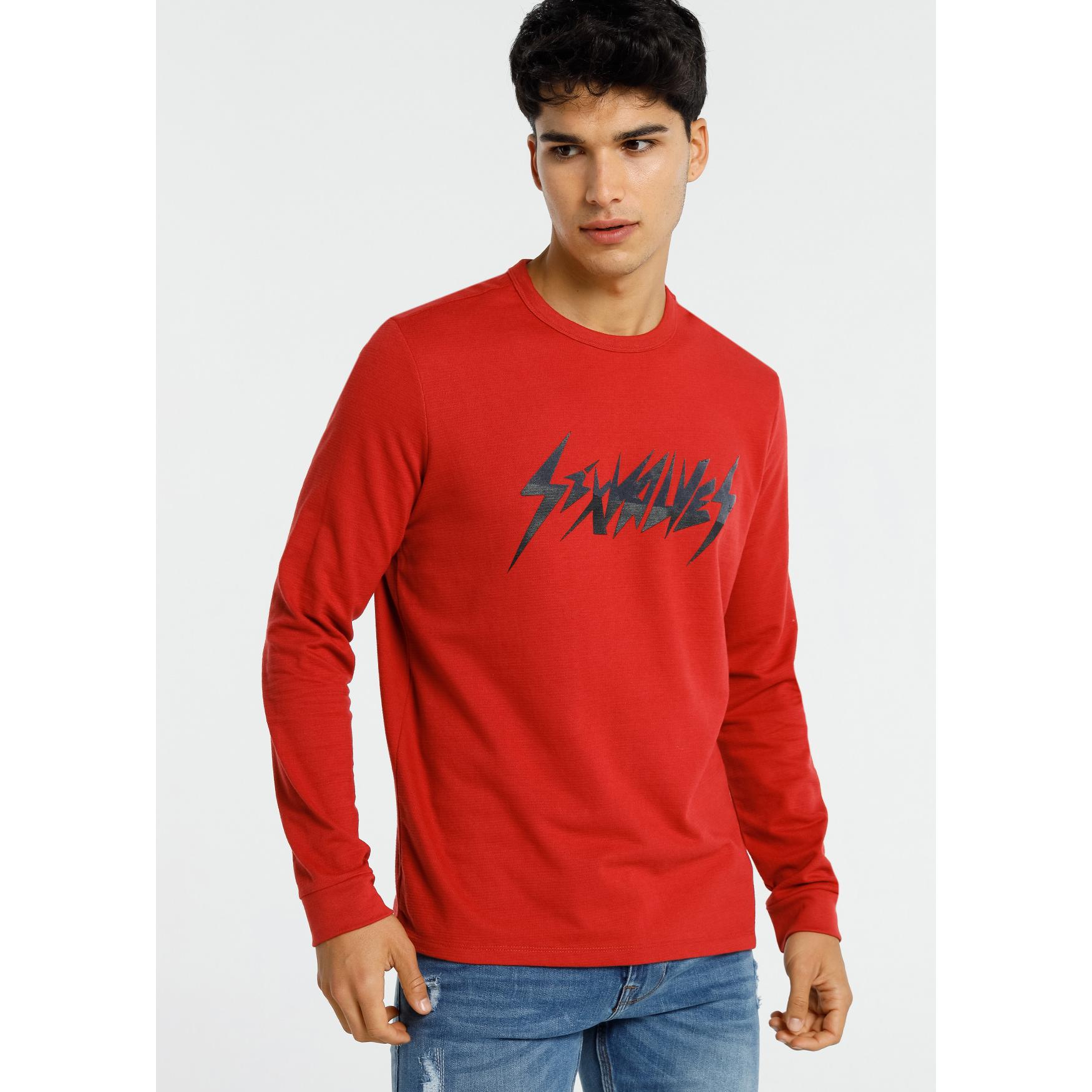 SIX VALVES - Camiseta Jaquard Grafica Brand - Camiseta Manga Larga