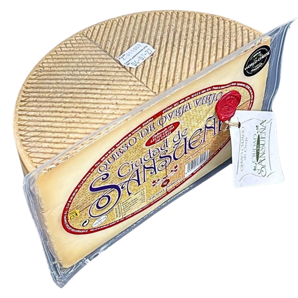 Queso de Oveja Viejo Ciudad de Sansueña, Queso de Zamora Artesano, Curación Prolongada Sabor Fuerte, 1/2 Pieza Gourmet, 1,6kg Aprox
