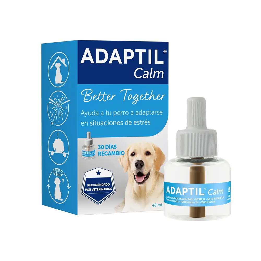 ADAPTIL CALM RECAMBIO solución ideal para ayudar a tu perro a estar tranquilo y adaptarse en situaciones de estrés  Ceva