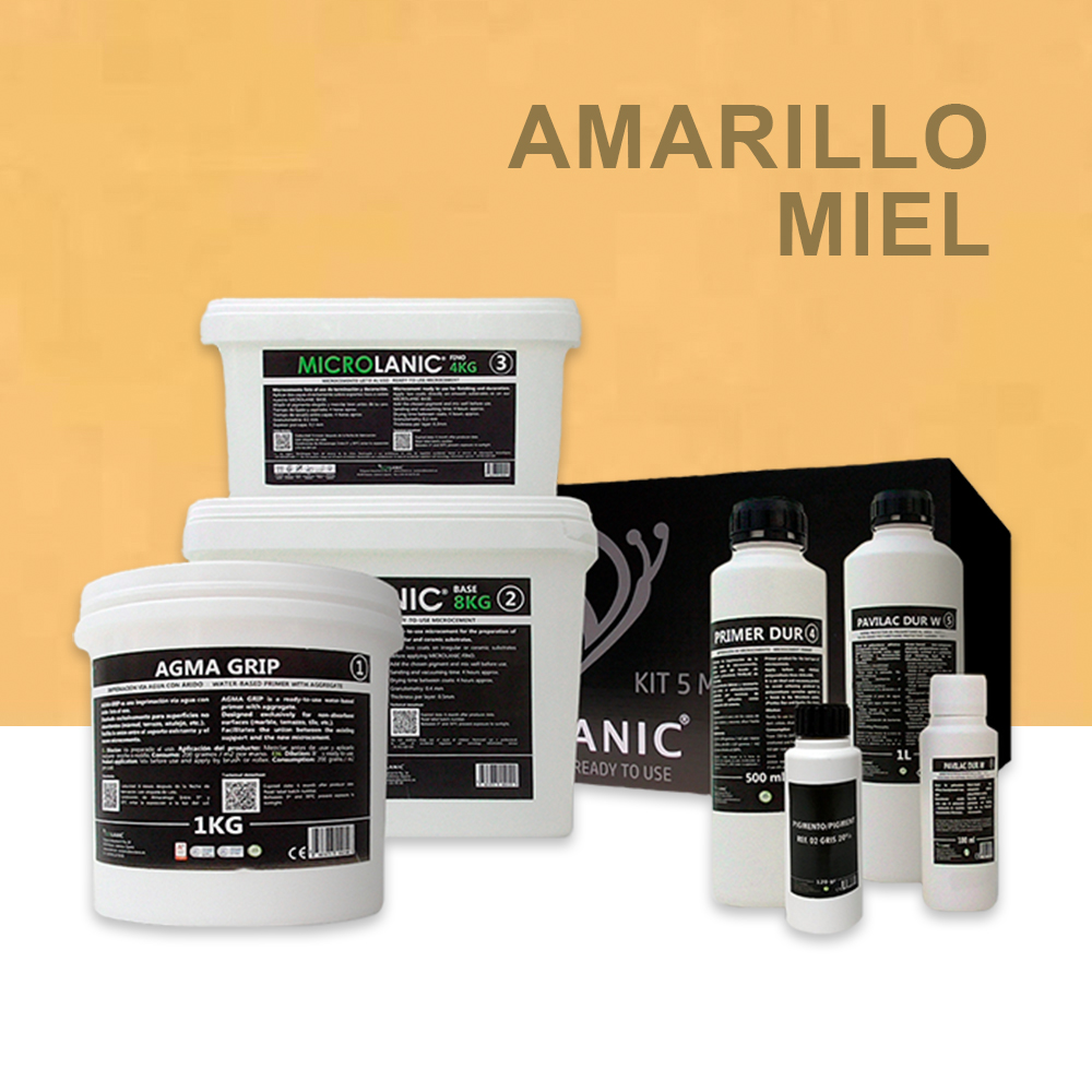 MICROLANIC - KIT MICROCEMENTO 5M² S.B.C | Especial Baños y Cocinas | Kit microcemento 5m² listo al uso para Baños, duchas y Cocinas.