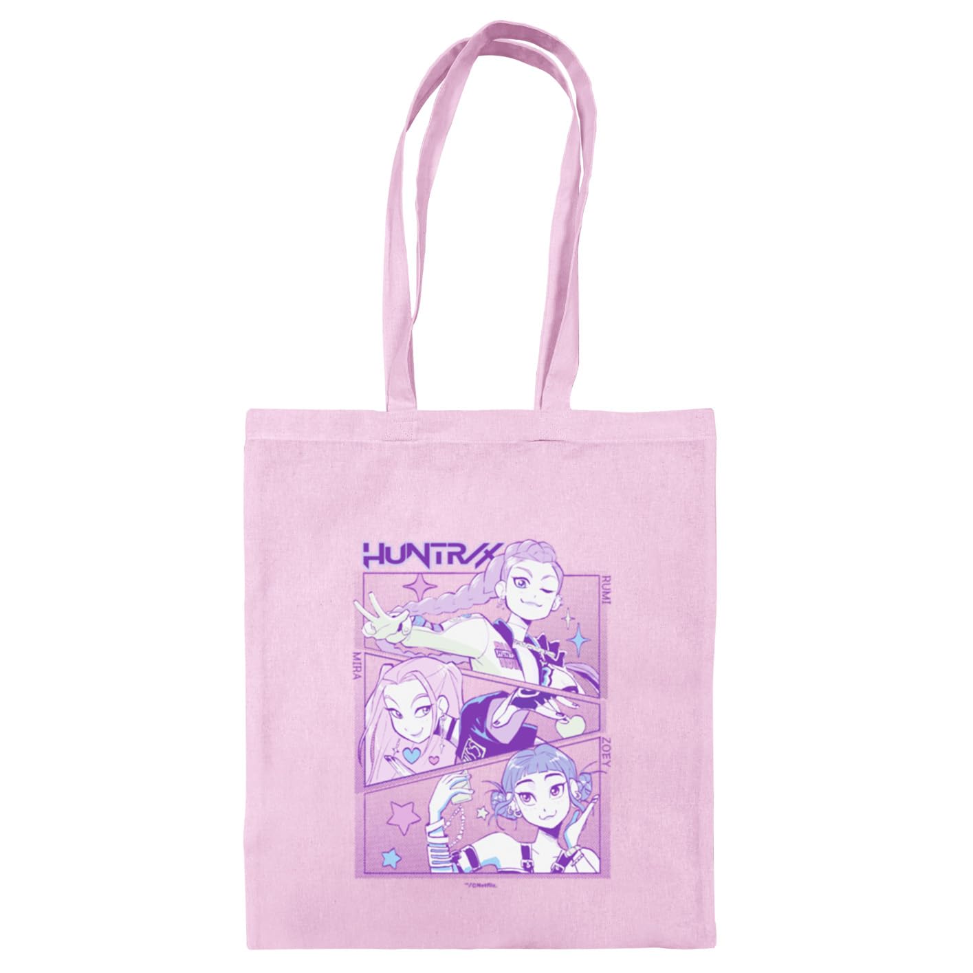 kpop demon hunters - bolsa tote reutilizable azul huntrix