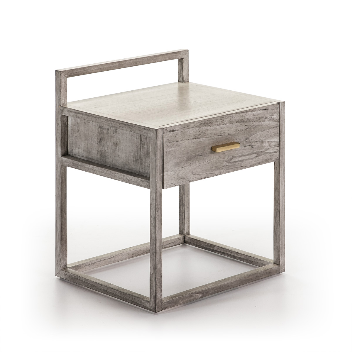 Mesita de noche 50x40x60 madera gris velado, de madera, color gris velado, 50x40x60 cm Fijalo
