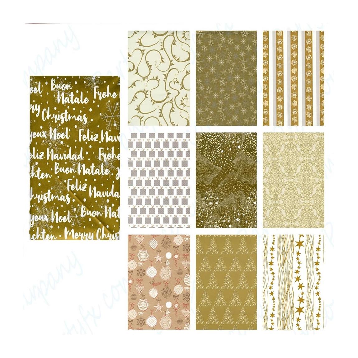 PLUS HOME Papel de Regalo Kraft Reciclable  Estilo Navideño  Cubre Regalo  Coincidencia Aleatoria de Patrones
