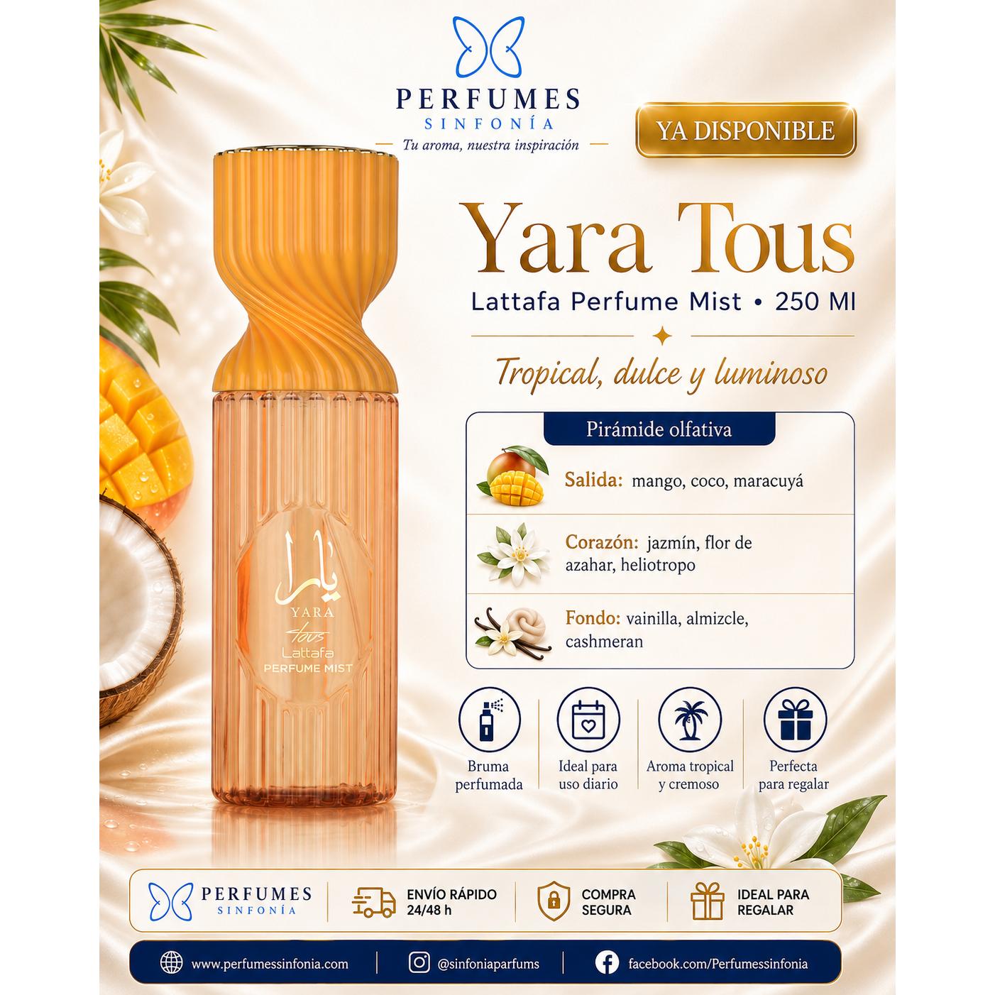 Lattafa Yara Tous Perfume Mist Mujer 250 Ml Body Mist Original | Perfume Árabe Original