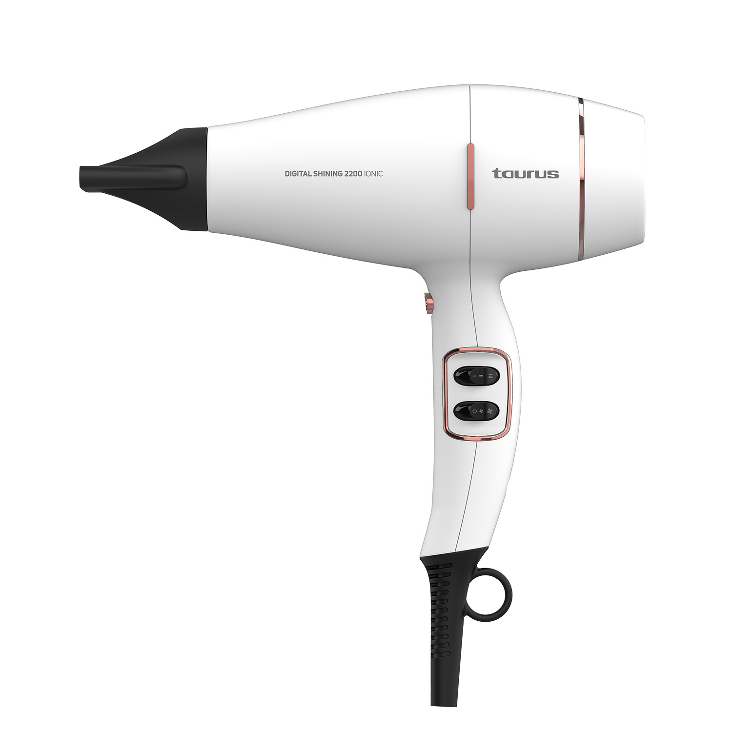 Taurus - Secador Digital Shining 2200 Ionic. Color Blanco. Material producto Plástico. Potencia 2.200 W. Longitud del cable 200 cm