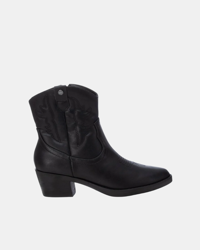 XTI 143118 Botines Cowboy Bajos Mujer Negro