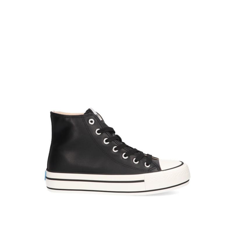 Zapatillas Basket Mustang - Mujer - Suela Plana - Modelo 60172 - Color Negro