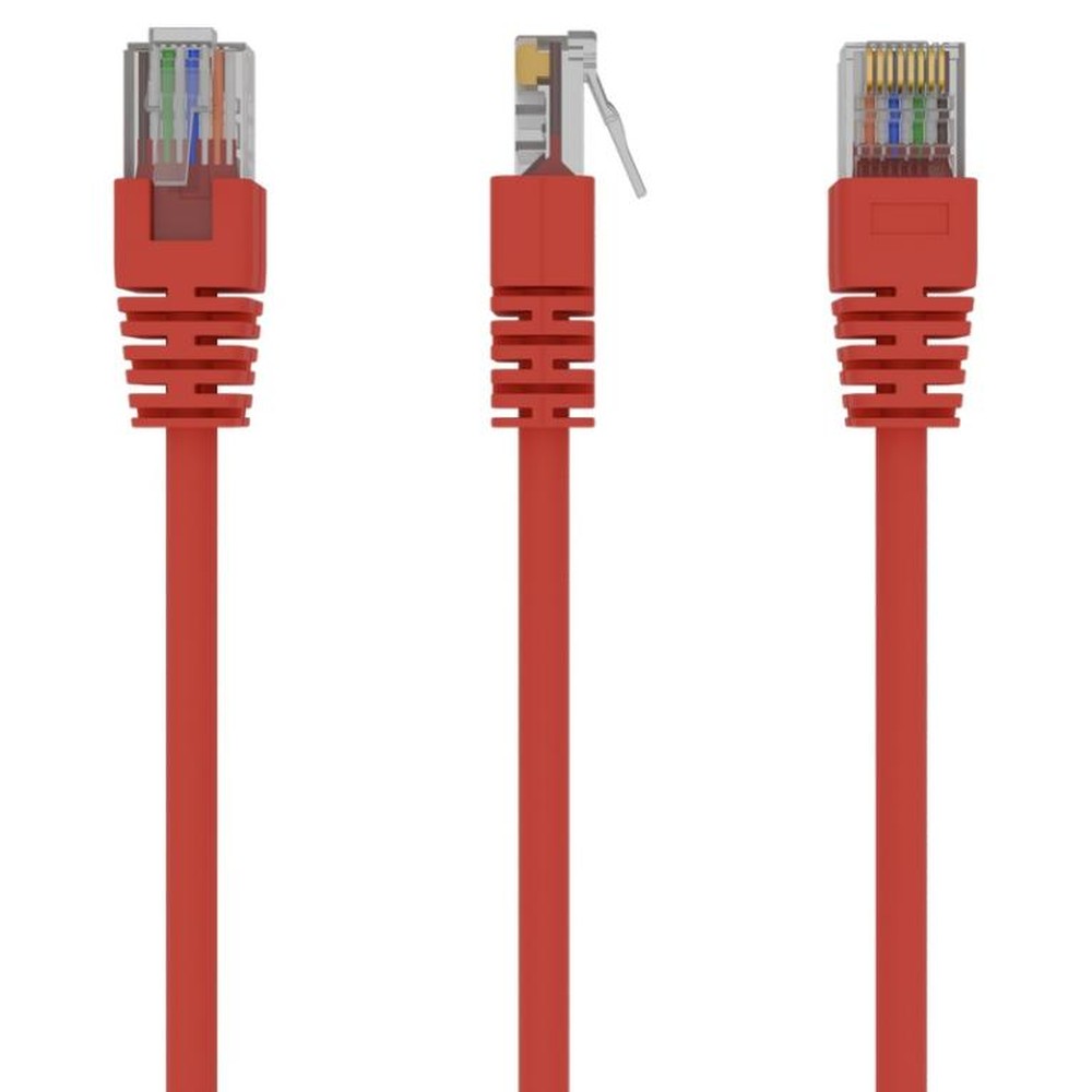 Gembird - Cable de red Patch Cord Cat.5e UTP 0.25 m rojo con conectores RJ-45, estándar Cat5e sin blindaje (U/UTP), ideal para conexiones cortas en oficina o hogar