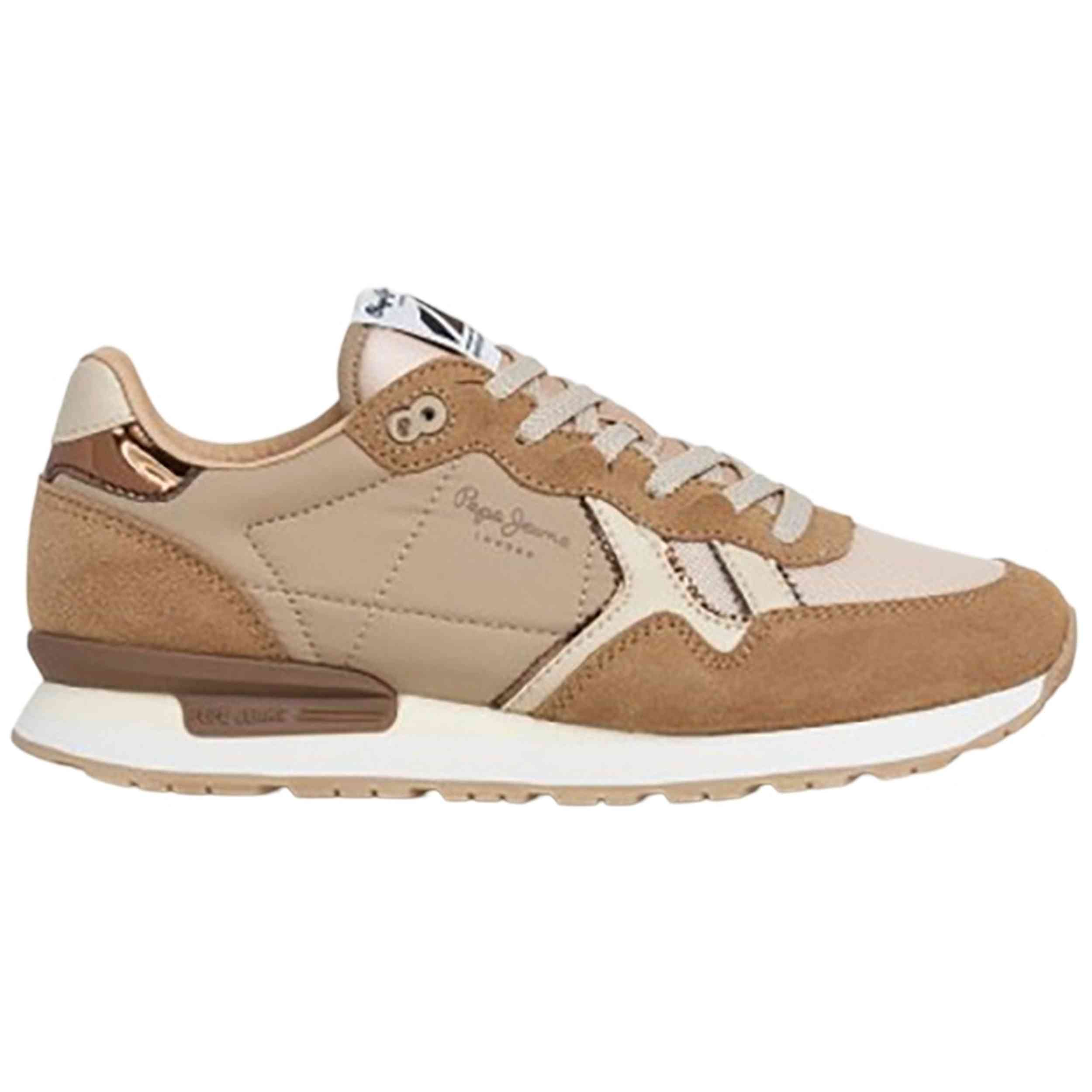 Zapatillas Pepe Jeans modelo Brit Mirror para Mujer en color Beige