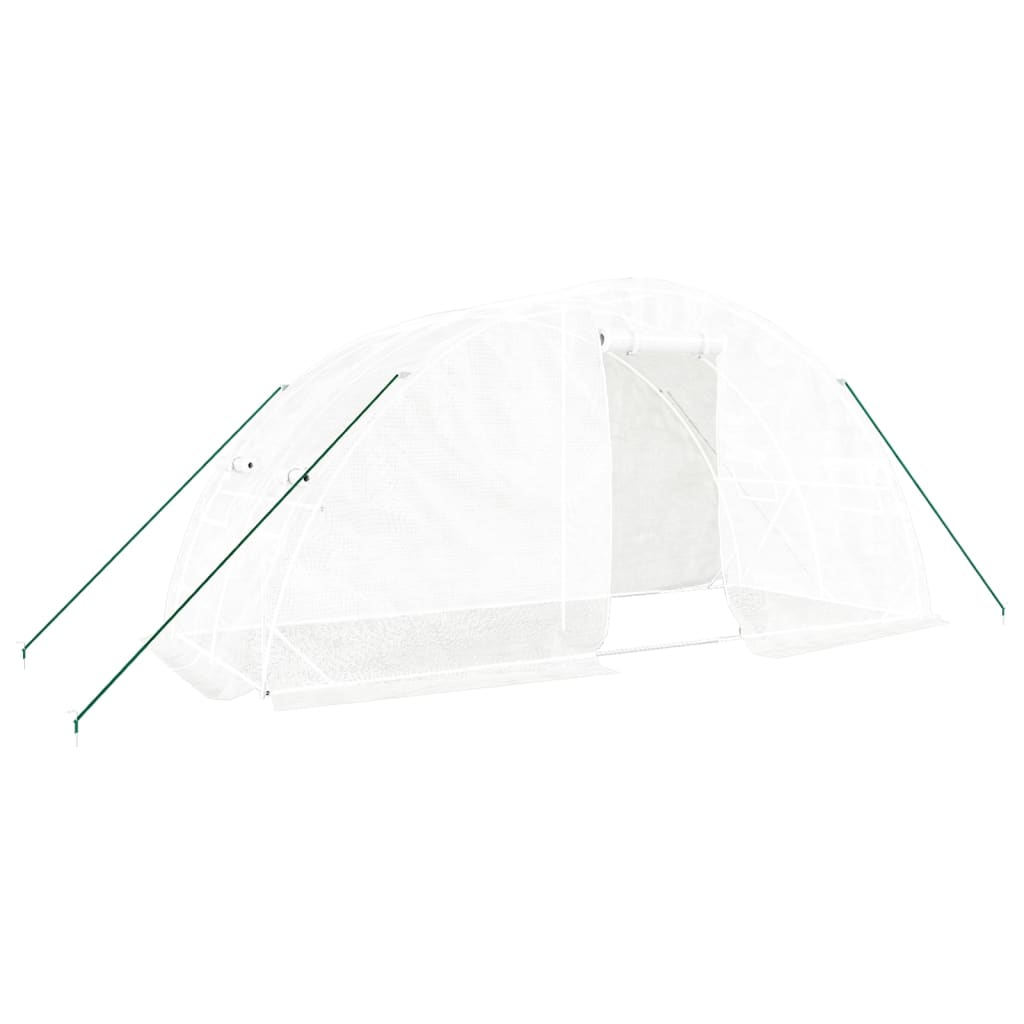 vidaXL Invernadero con estructura de acero 10 m² 5x2x2,3 m Color Blanco, Verde, y mas