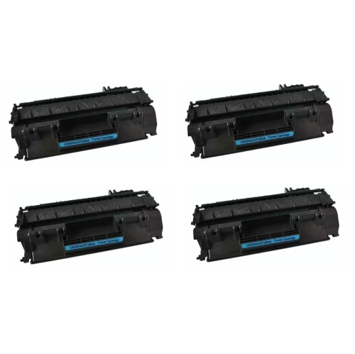 HP - Pack 4 Toner CE505A 05A Compatible con HP Laserjet P2035 P2055
