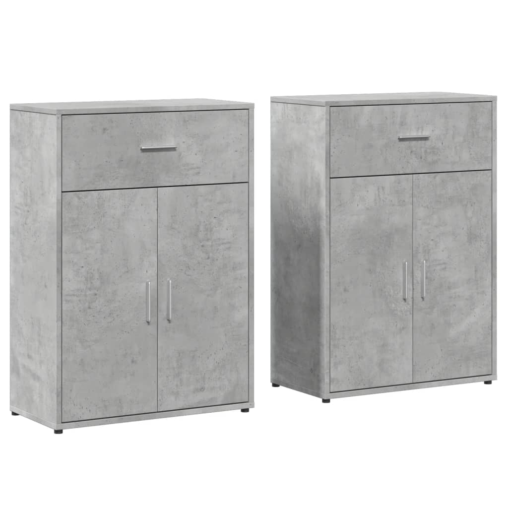 vidaXL Aparadores 2 uds madera de ingeniería 60x30x84 cm en color Roble ahumado/Gris sonoma/Roble Sonoma y más