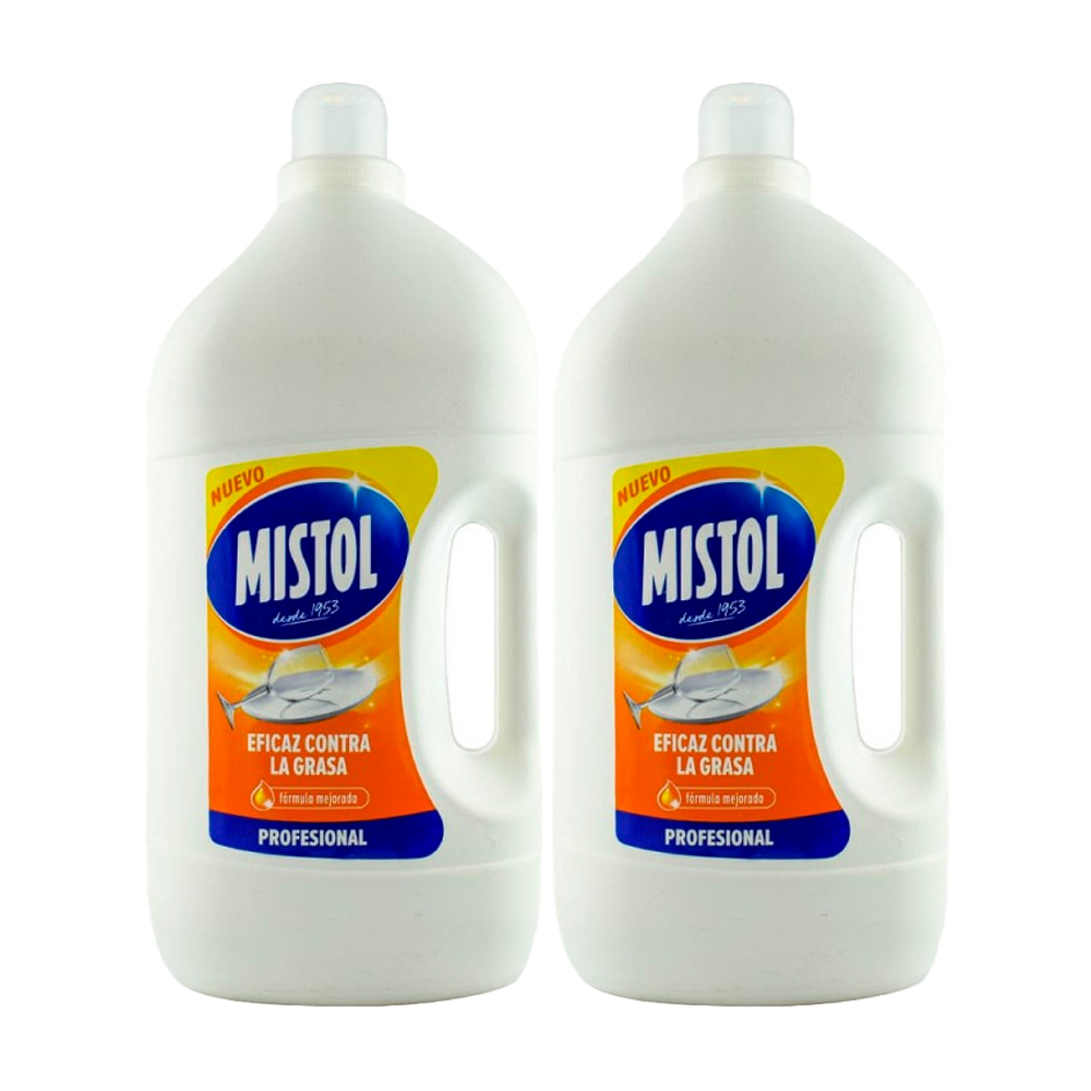 Pack 2× Lavavajillas Mistol Original a Mano – Garrafa 4 L (8 L Total) | Poder Desengrasante y suave con las manos