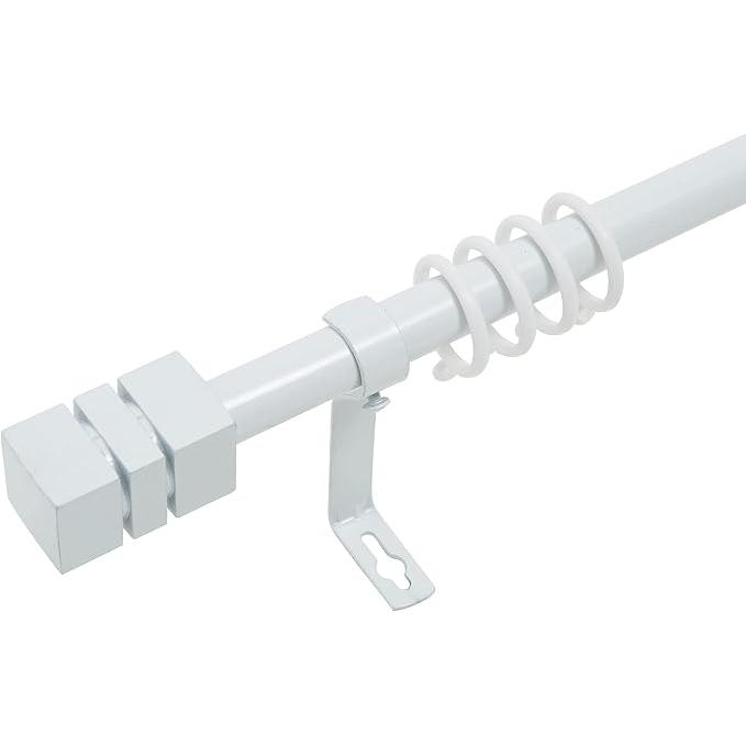 OsoNube - Barra Cortina Blanca Extensible 19mm - Barra Cortinas fina para Salón Dormitorio - Palos Cortinas Delgado