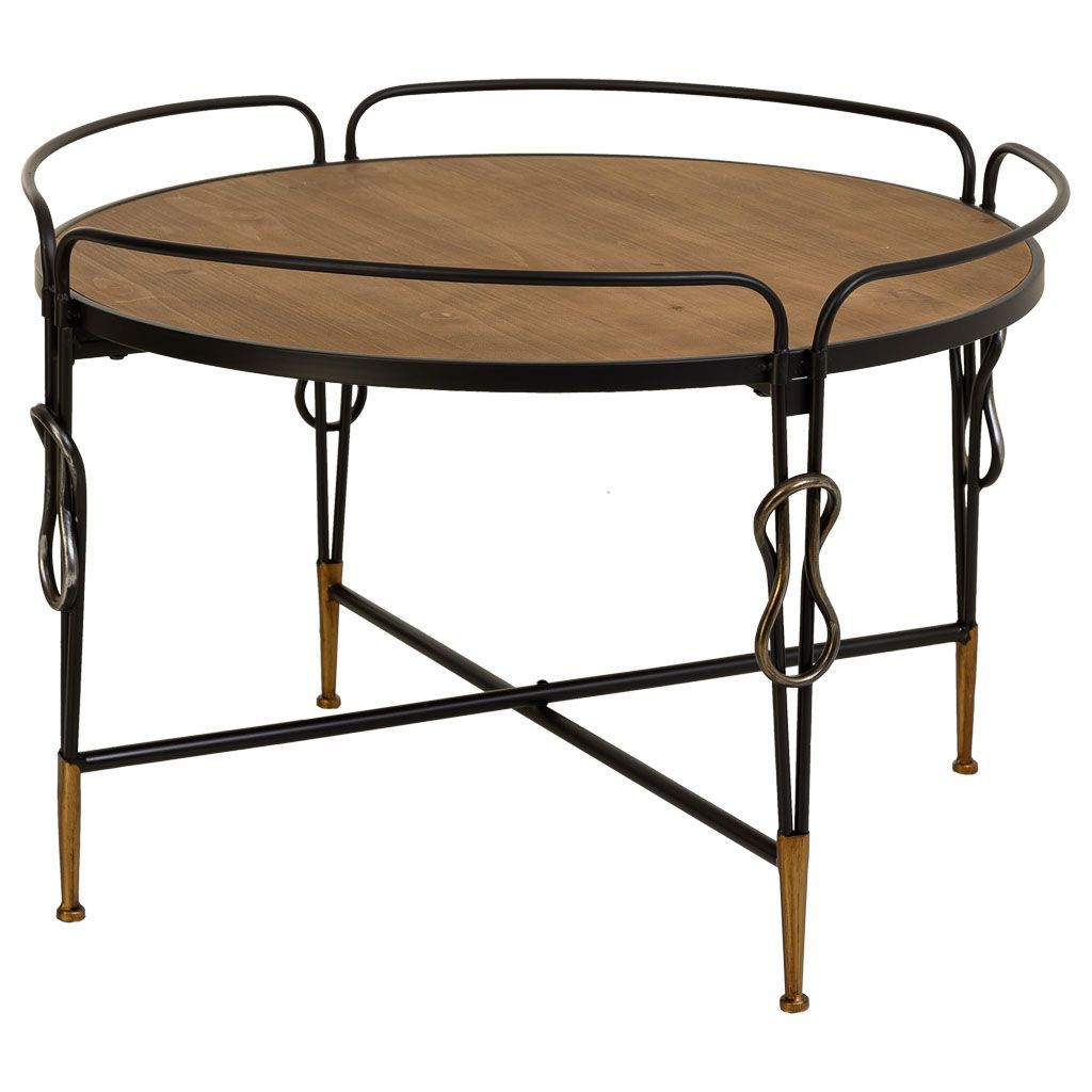 Kit Mesa De Centro De Madera Y Metal Negro 78x78x53cm, El mejor complemento para tu hogar