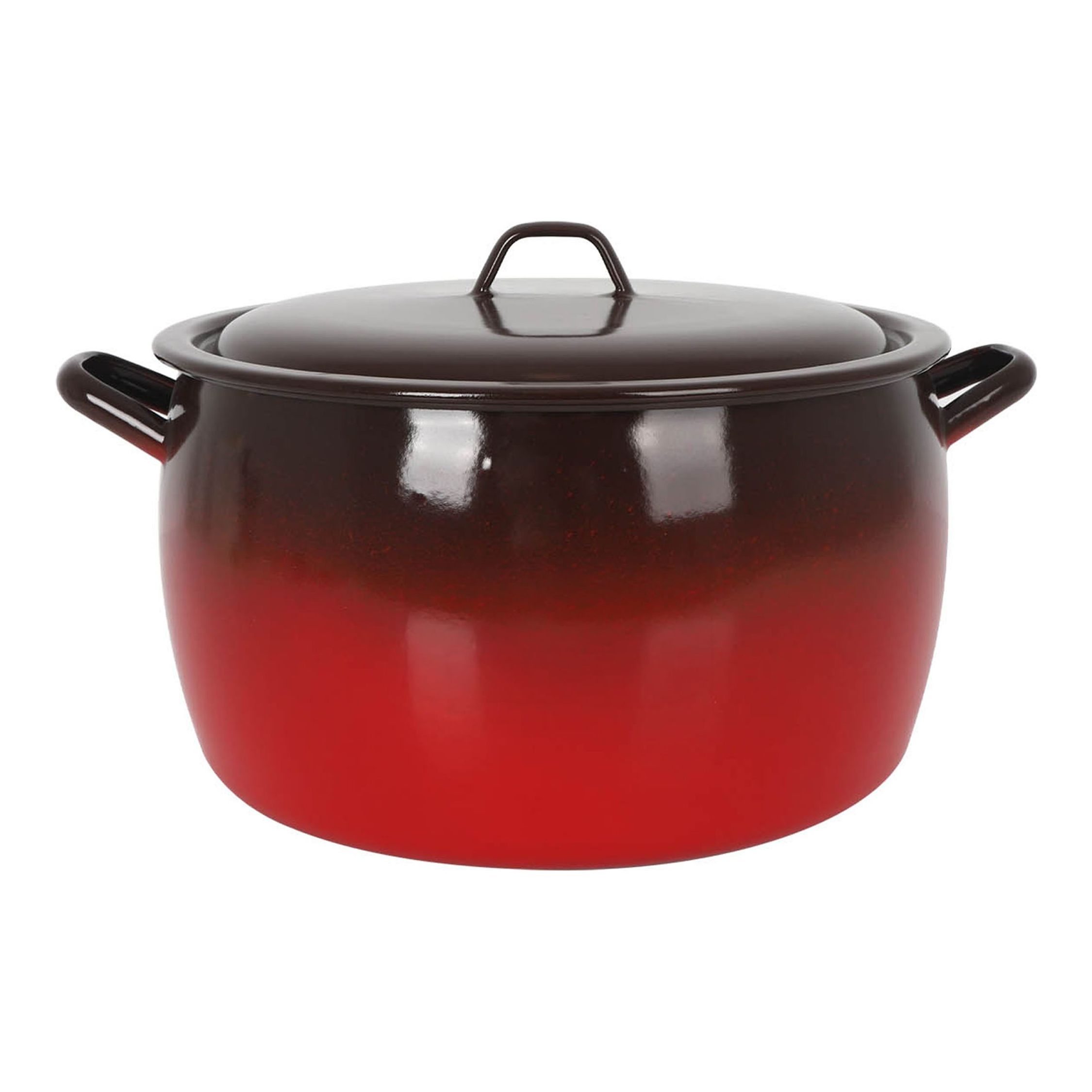La Estrella - Olla Abombada Acero Esmaltado con Tapa 30cm 15L, Colección Fuego, Antiadherente, Versátil