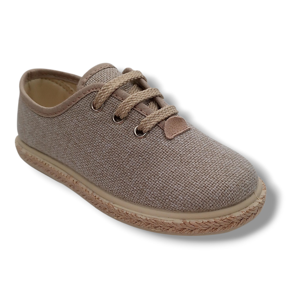 Vulpeques Zapatilla Lino Sneakers Niño 1000-LI Niño ARENA Zapatillas calzado niños Vulpeques Summer ROYALE CORDONETS
