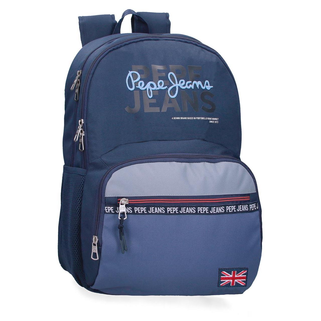 Mochila dos compartimentos Pepe Jeans Seldon 46cm Marino