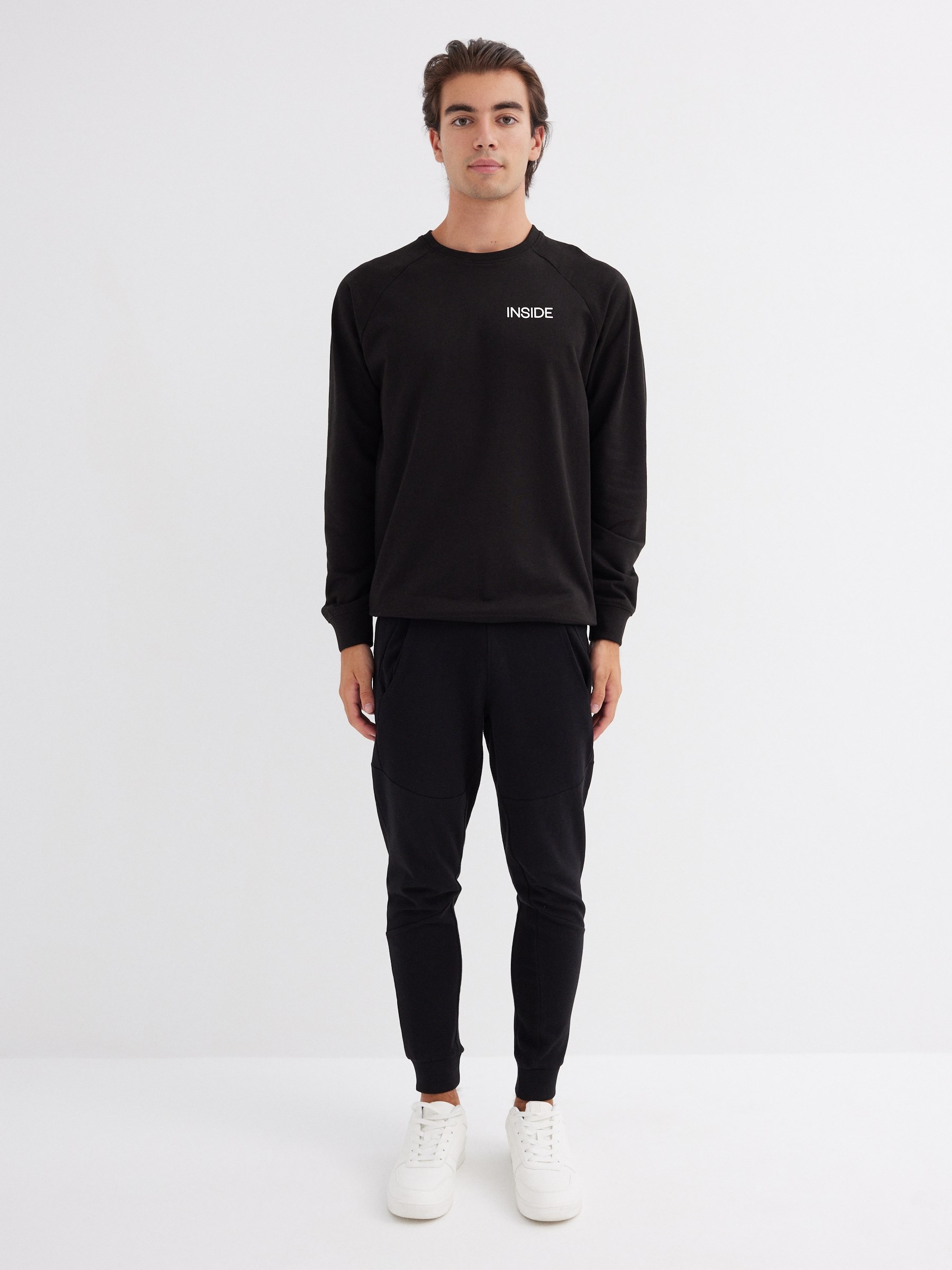 Pantalón jogger de tiro medio con cintura de goma ajustable y bolsillos de tejido de punto INSIDE